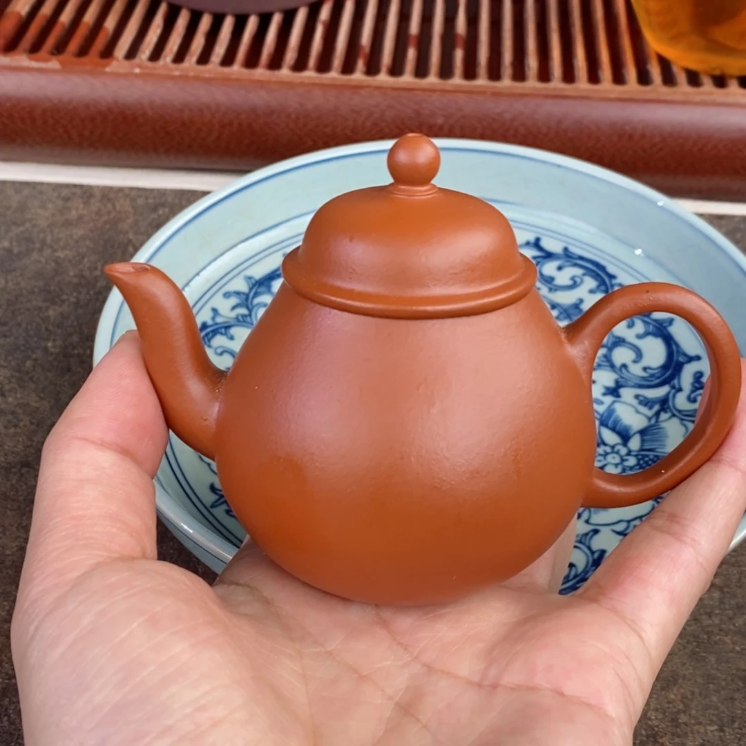 紫砂茶壶生砂朱泥全手工高潘130毫升