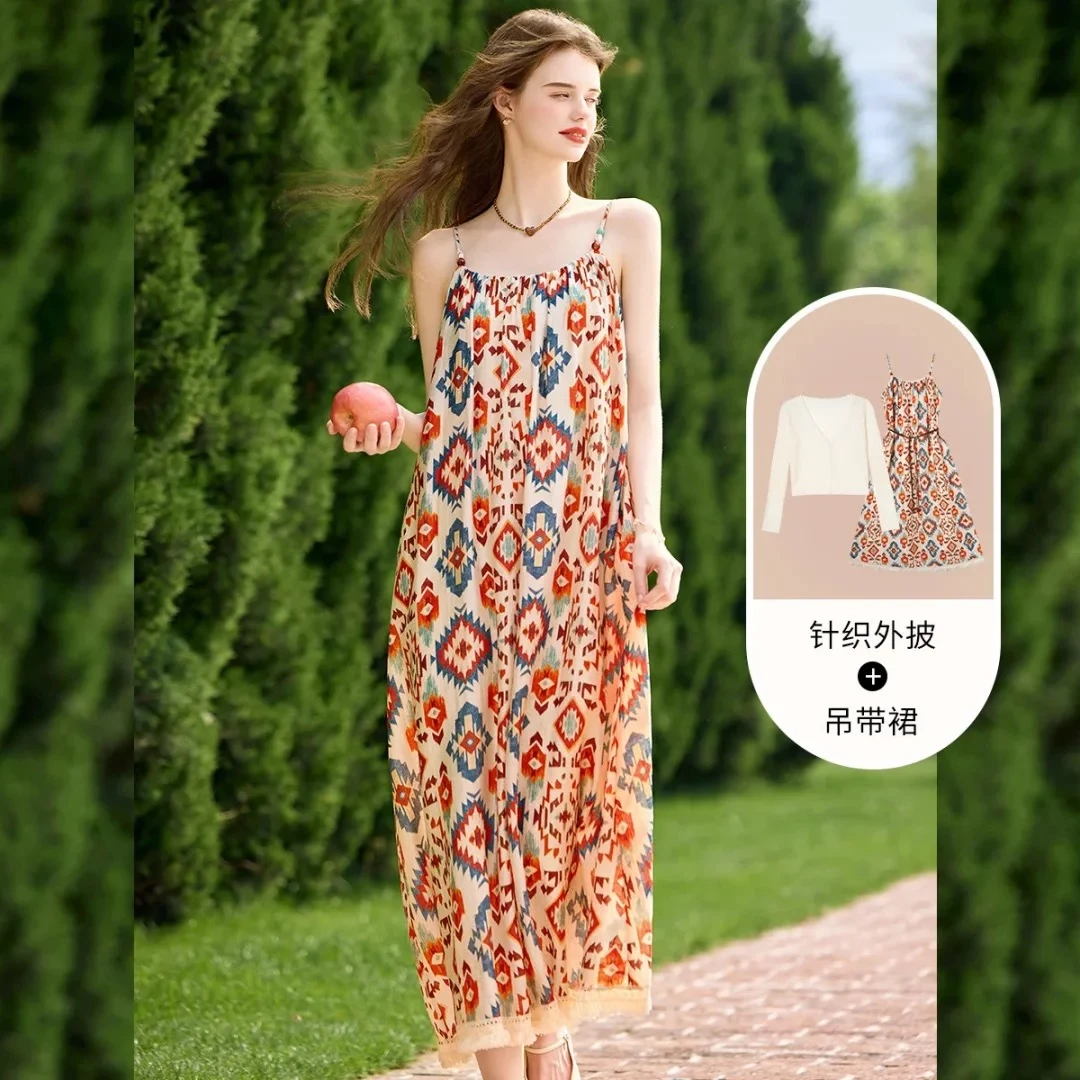 【商场同款新品】白鹿语新款时尚休闲连衣裙套装WYU20199