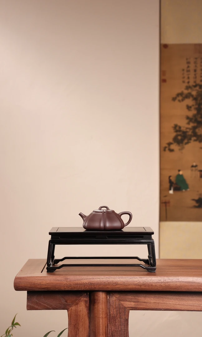 海棠石瓢200毫升老紫泥精工宜兴紫砂壶