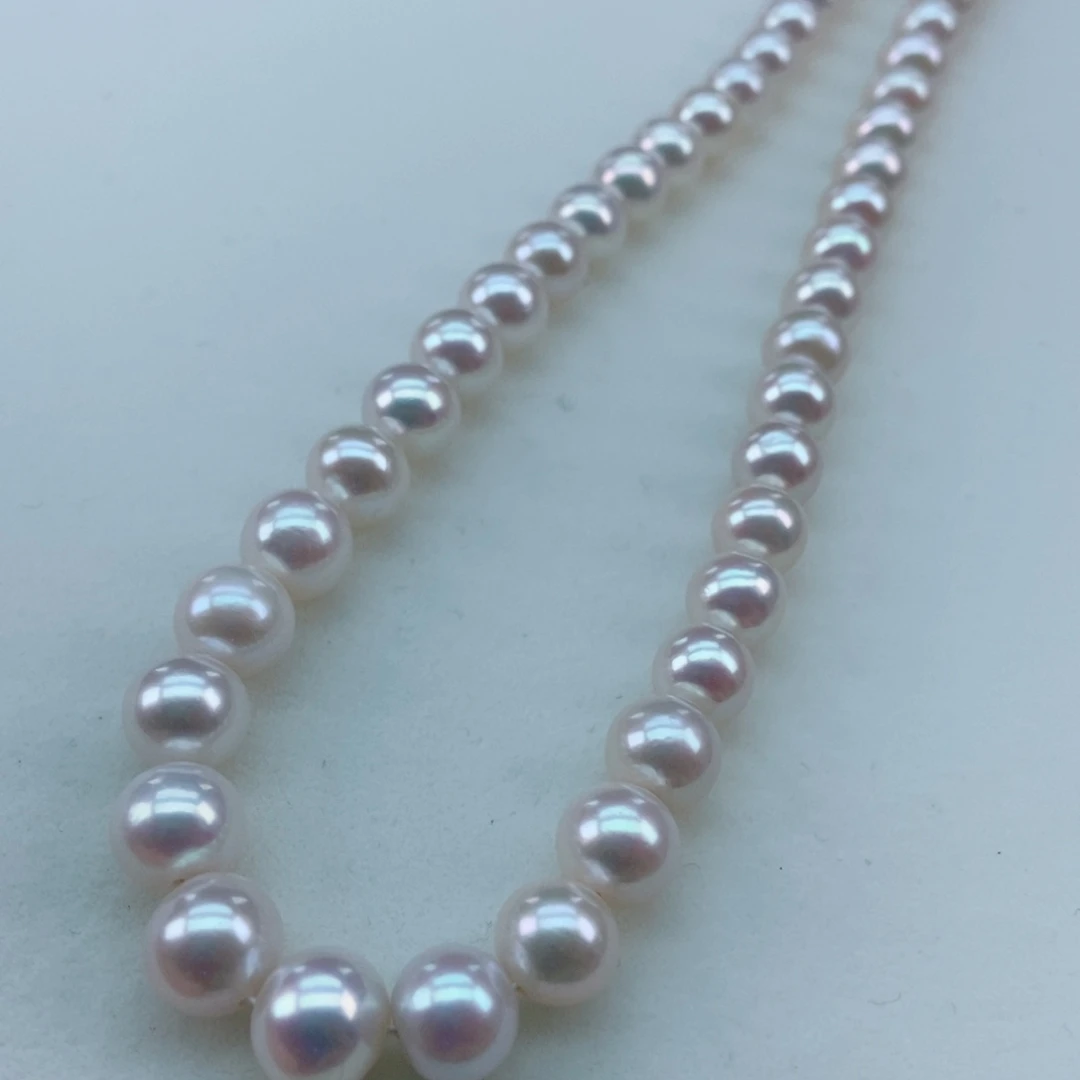 银S925镶嵌淡水珍珠7/8极强光媲美海水超亮干净