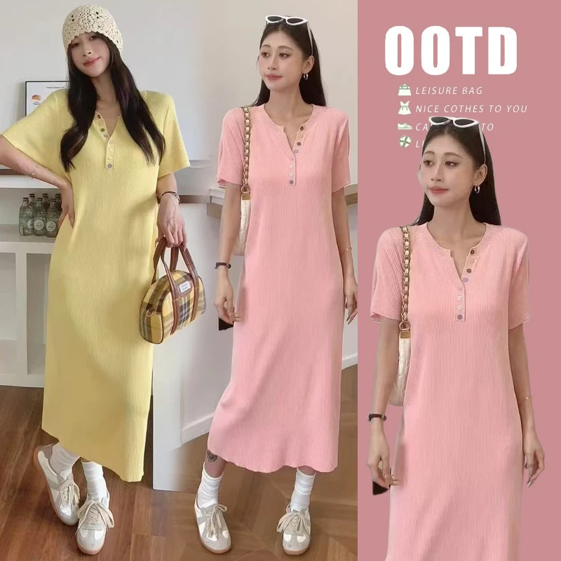 时髦孕妇连衣裙夏装2025新款时尚洋气设计感凉爽减龄短袖孕妇裙子