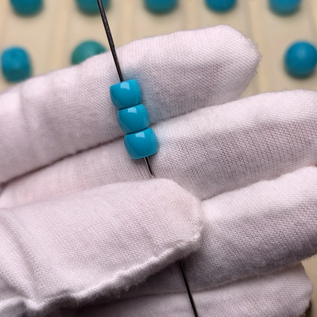 绿松石未镶嵌绿松石三连5.7-6.2