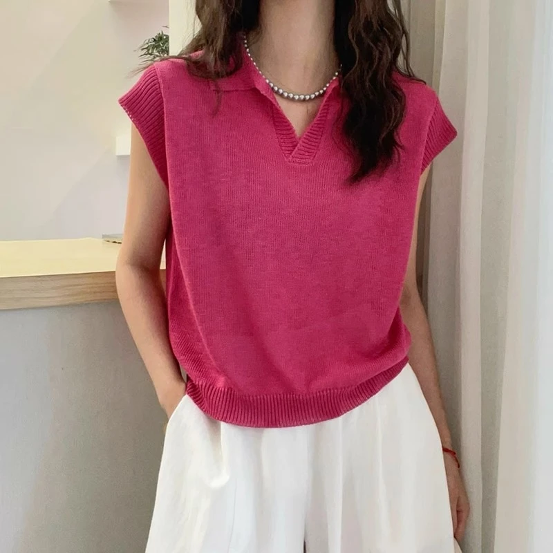 大码夏季翻领飞飞袖冰丝短袖t恤女胖妹妹高级感显瘦减龄百搭上衣