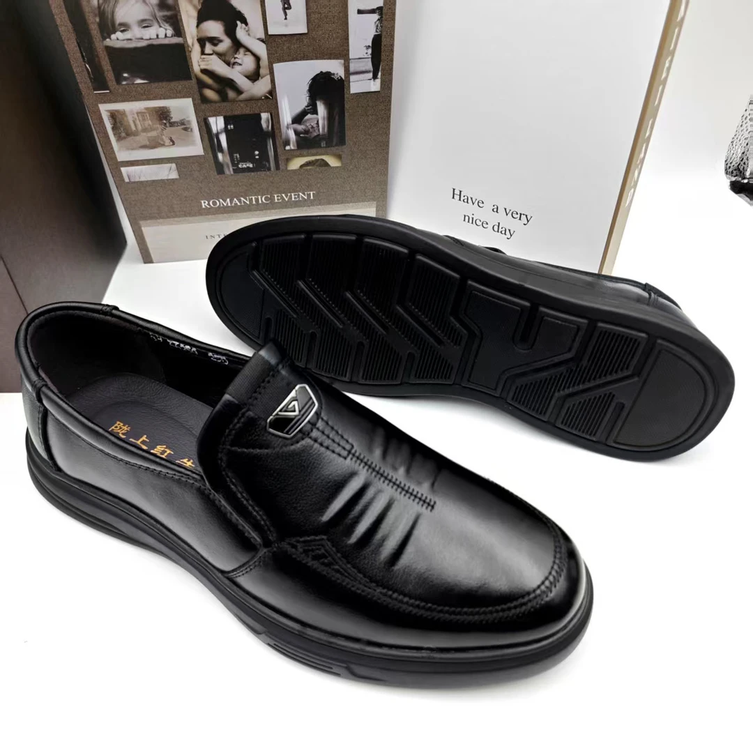 陇上红牛男士真皮加绒百搭软底休闲商务休闲皮鞋男款皮鞋66259-1