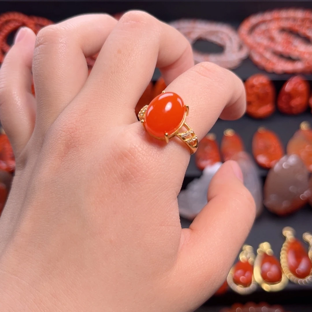 南红玛瑙南红银S925镶嵌