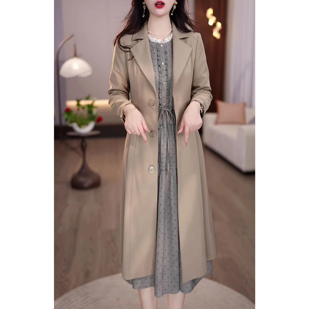 韩版气质宽松显瘦风衣外套2025秋季新款时尚简约百搭中长款风衣女