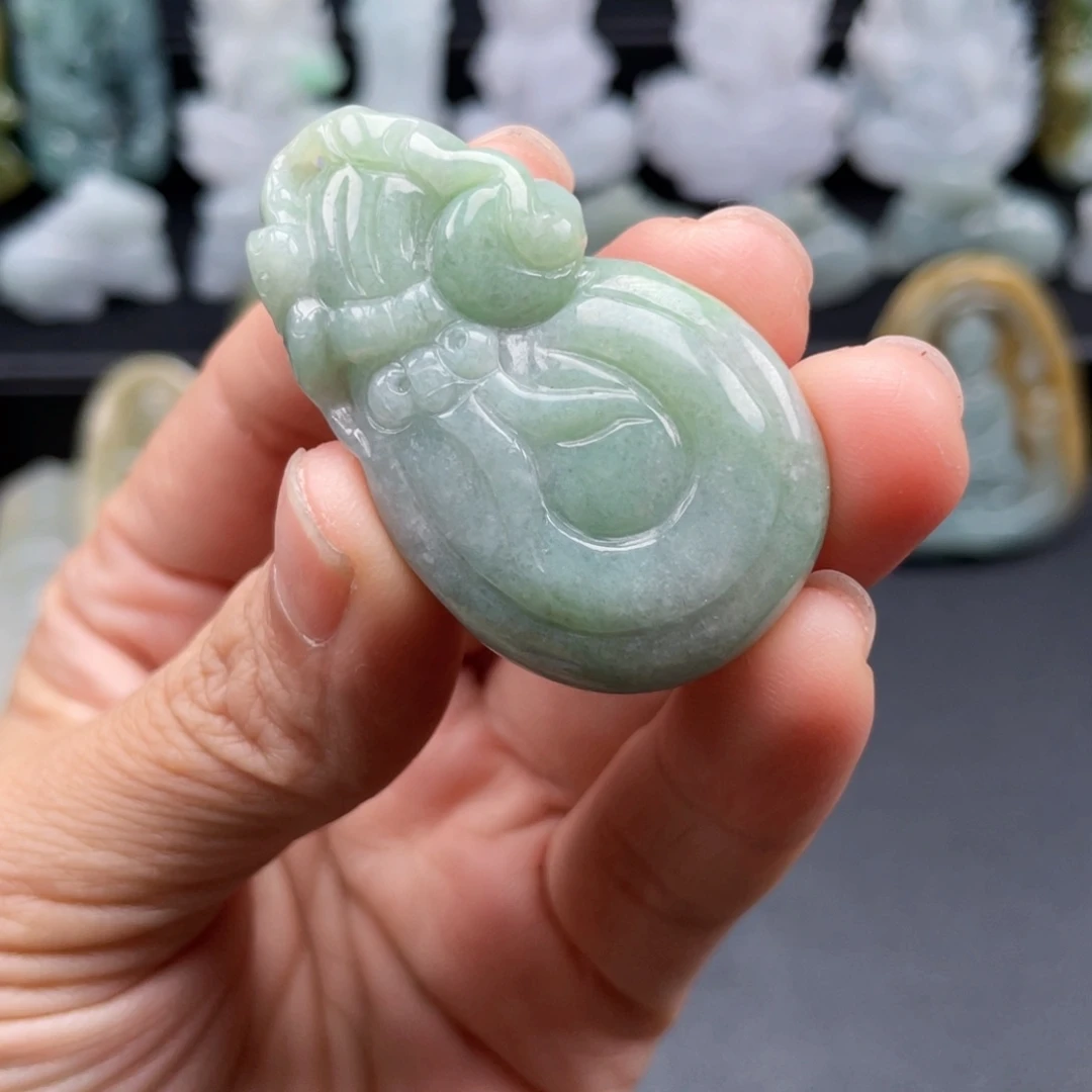 翡翠未镶嵌颈饰缅甸翡翠A货挂件