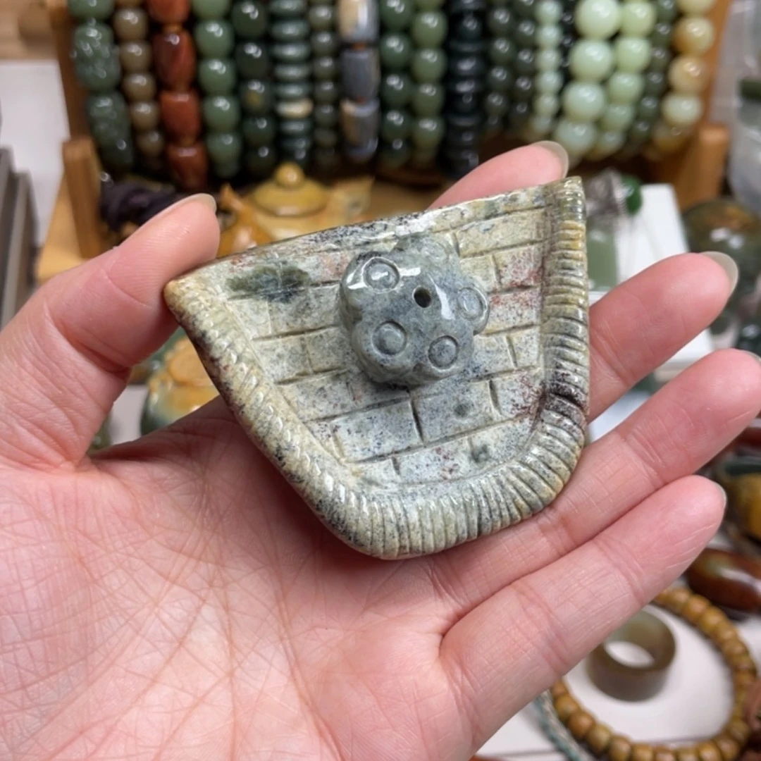 【闪购商品】岫岩河磨玉（透闪石质玉）手把件未镶嵌