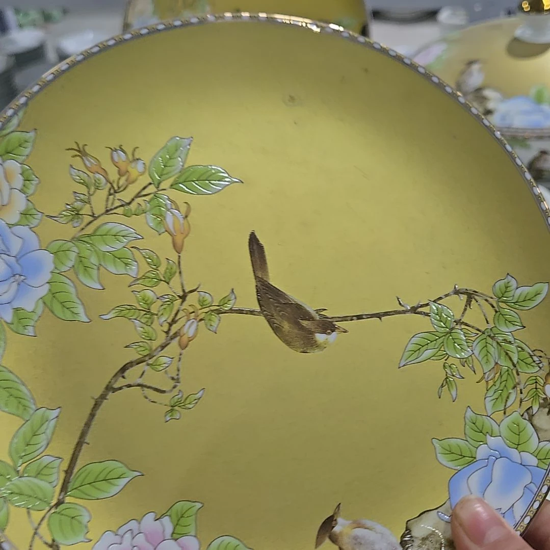 碗大瑕爆花或划痕8寸4个琴瑟和鸣浅盘666