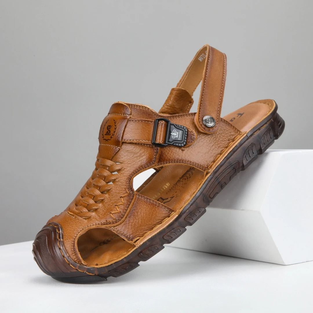 沙滩鞋拖鞋真皮沙滩鞋夏季沙滩新款男款软底凉鞋新款男款