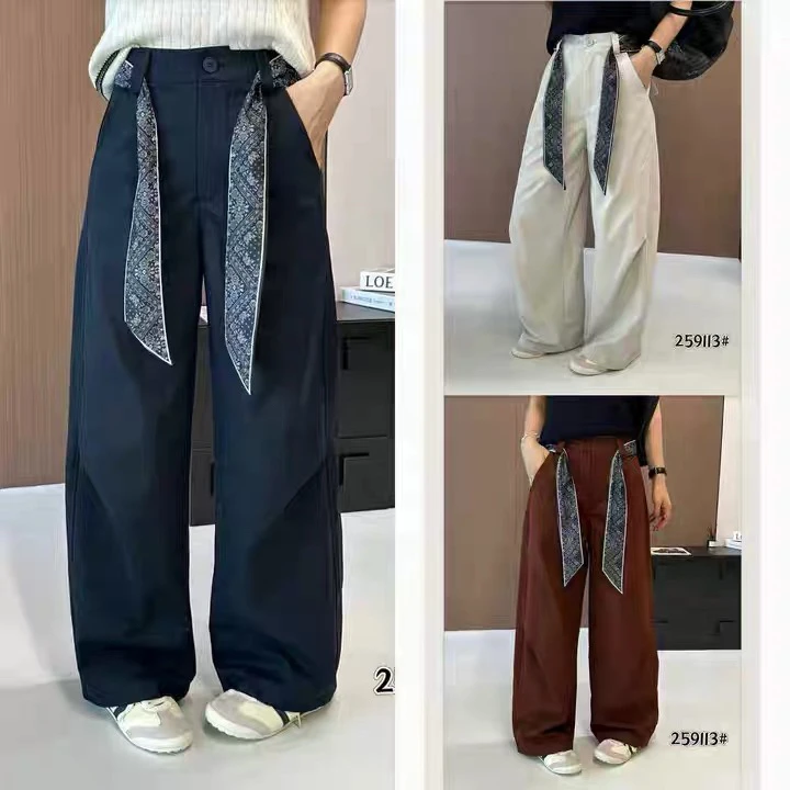 2978 百搭高腰显瘦宽松阔腿裤