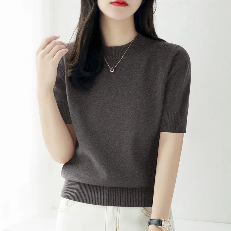 舒适感软糯轻肤透气针织衫女2025春夏新款百搭设计感上衣女款
