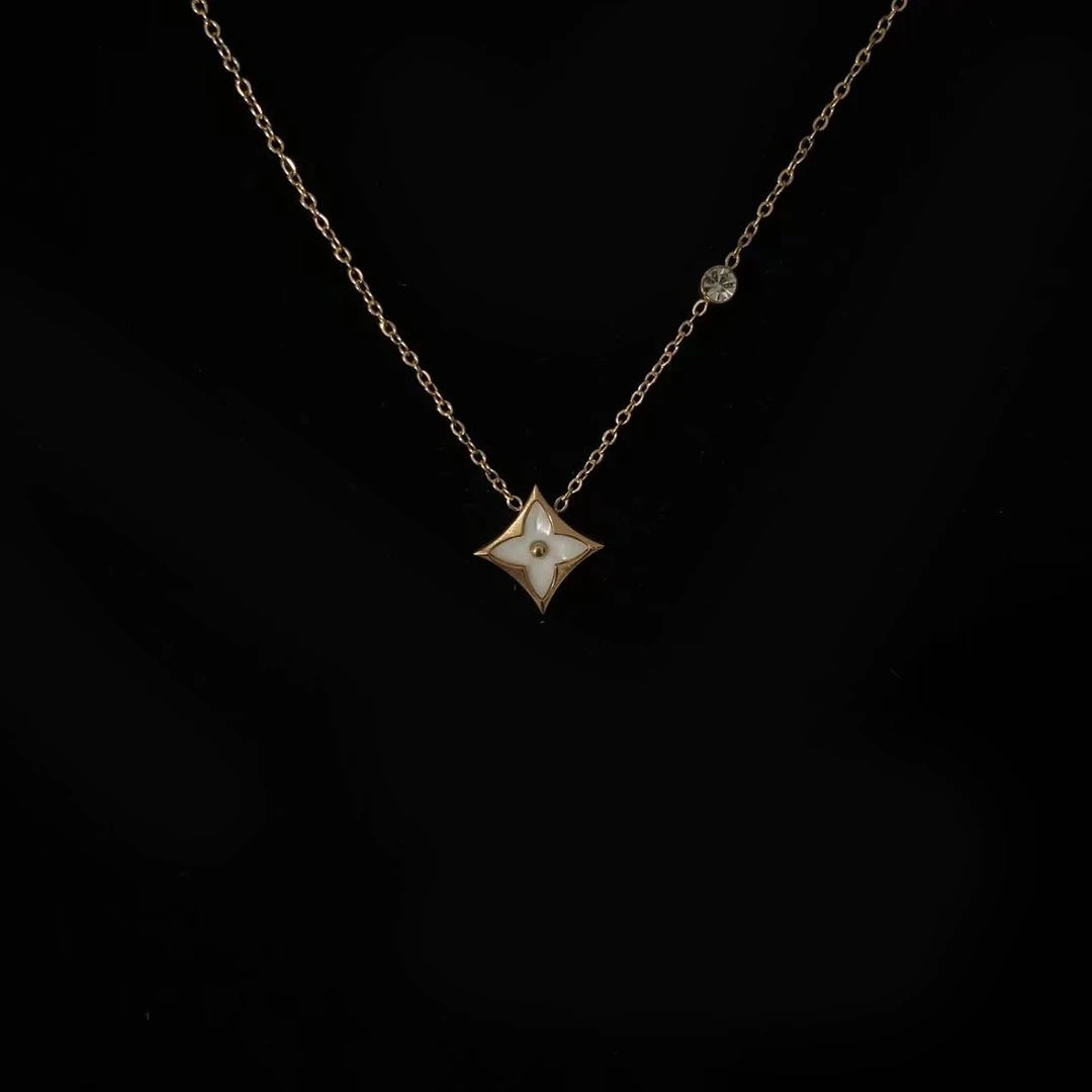 钛钢项链 金色老花项链218