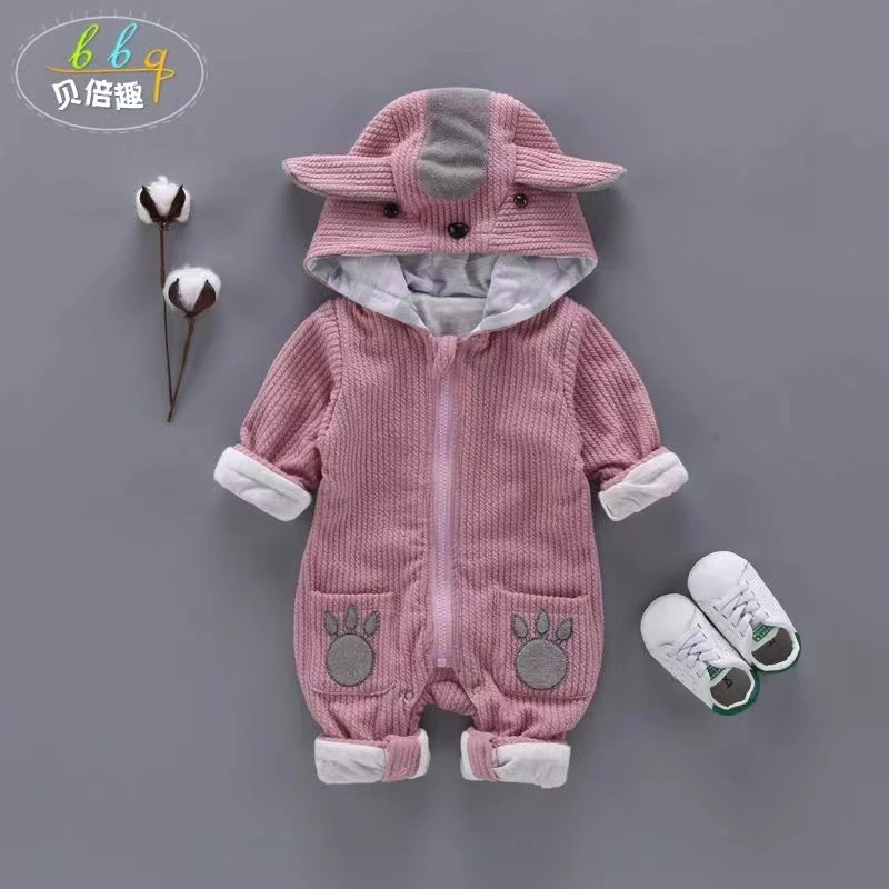 002连体衣春秋哈衣婴儿连体衣服双层加厚