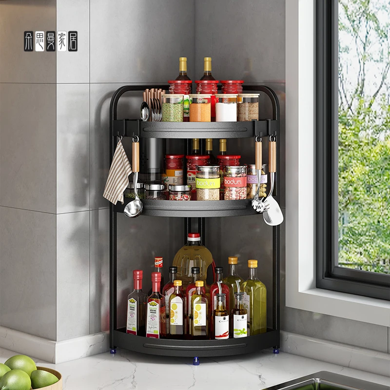 朵思曼厨房置物架调料三角架子灶台角落墙角挂件转角免打孔收纳壁
