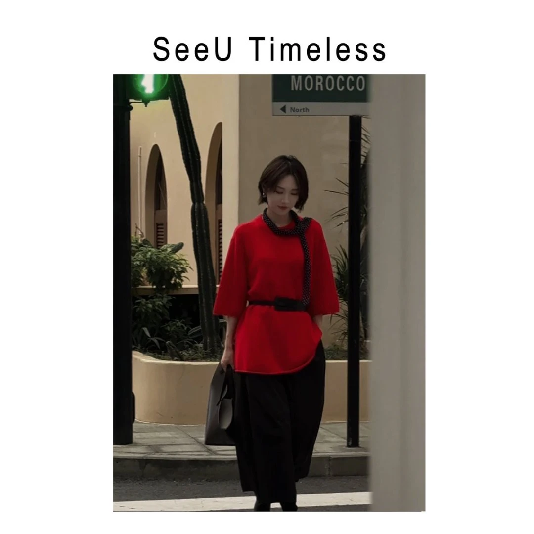 Timeless【安斯巴格】25新款老钱风厚款针织纯色休闲秋冬宽松型衫