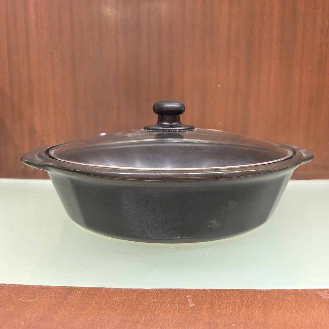 景德镇珍宝2.25升砂锅2970黑玻璃盖