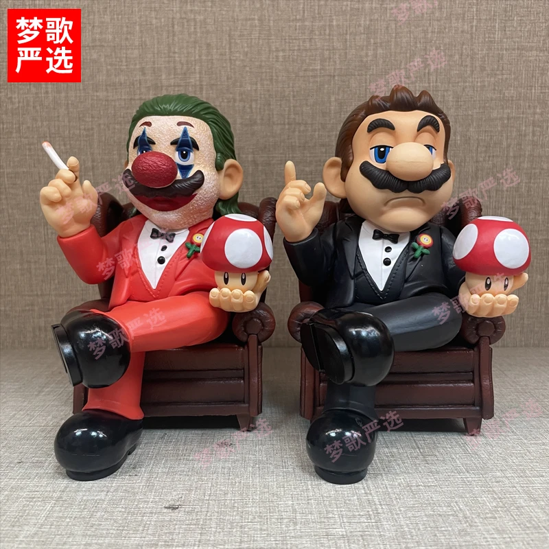 【梦歌严选】15cm马里奥小丑黑帮教父桌面家居摆件手办车载玩具礼品