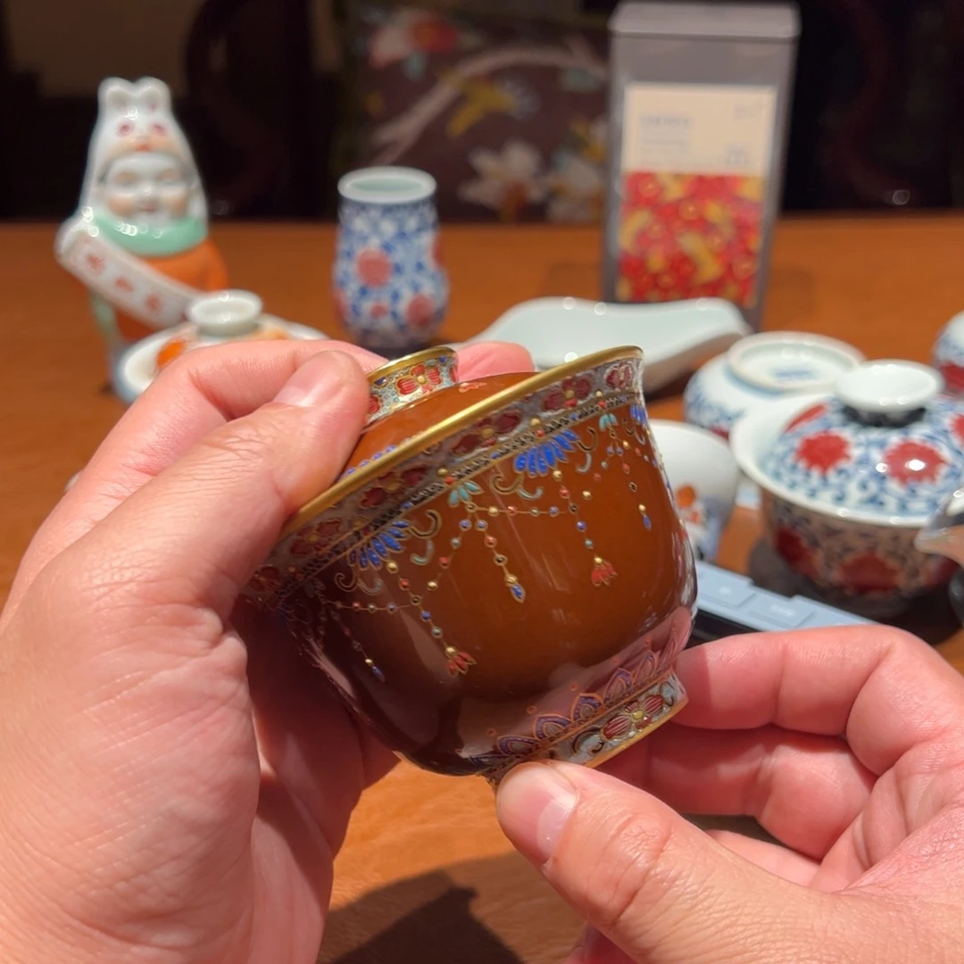 没****金银错珐琅彩盖碗啊