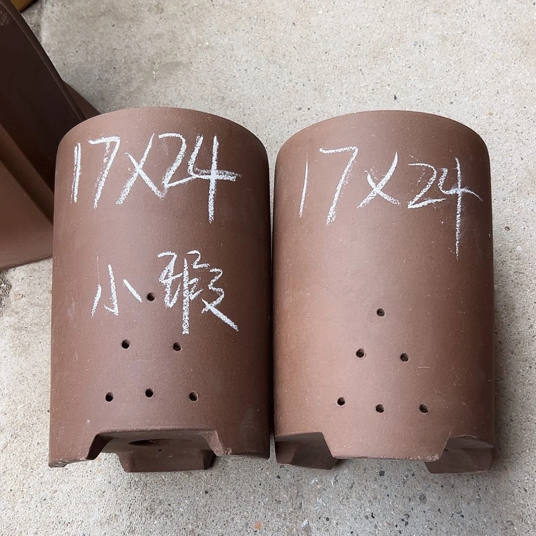 紫砂花盆宜兴紫砂花盆2只