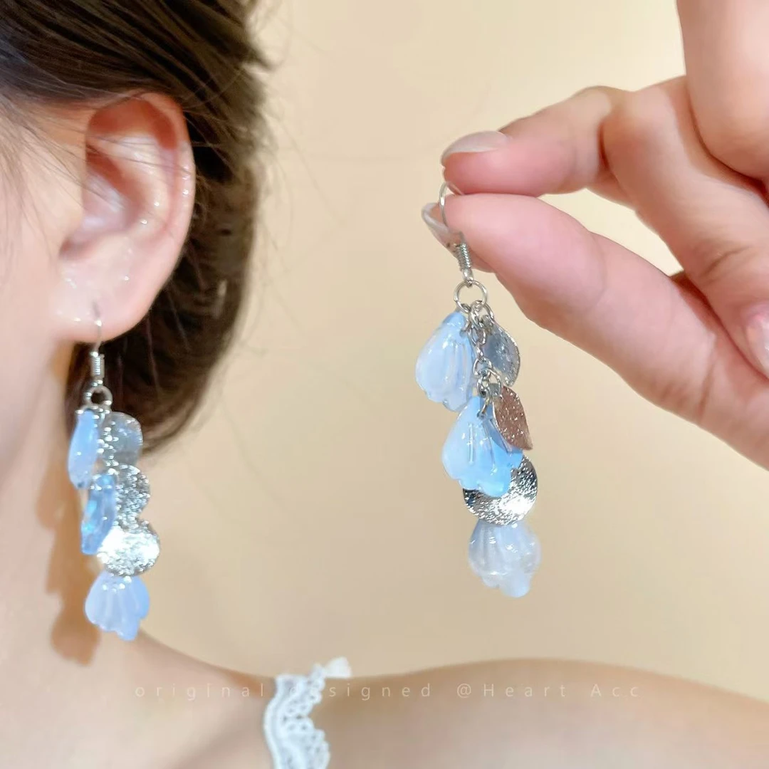 铜合金耳饰 精致设计感欧美金色仙女日韩女气质时尚花瓣耳环1663