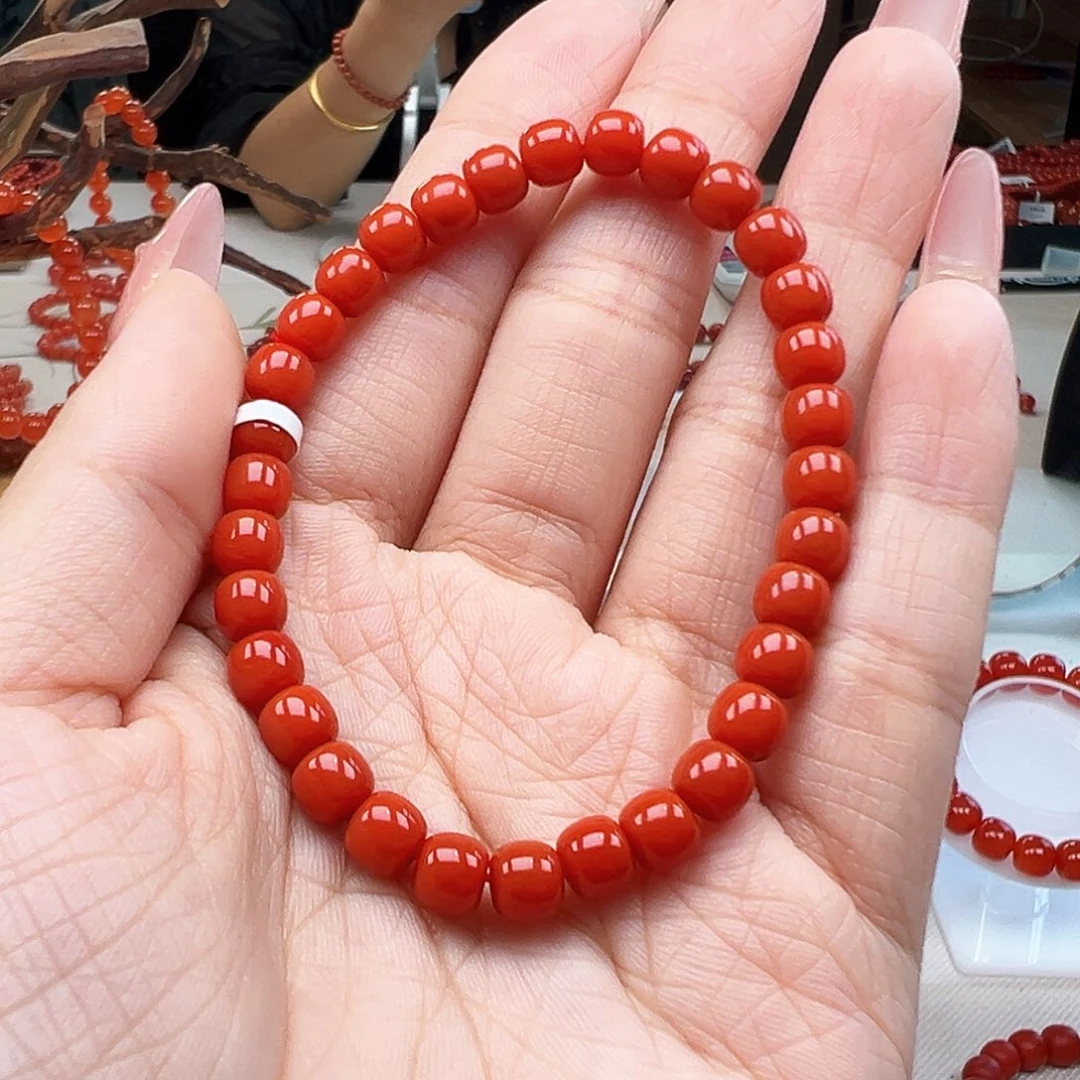 南红玛瑙未镶嵌手链