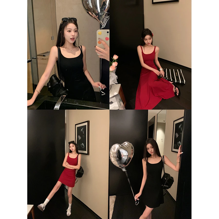 张贝贝 肯豆风 懒人神裙 胸垫一体式 长短款连衣裙