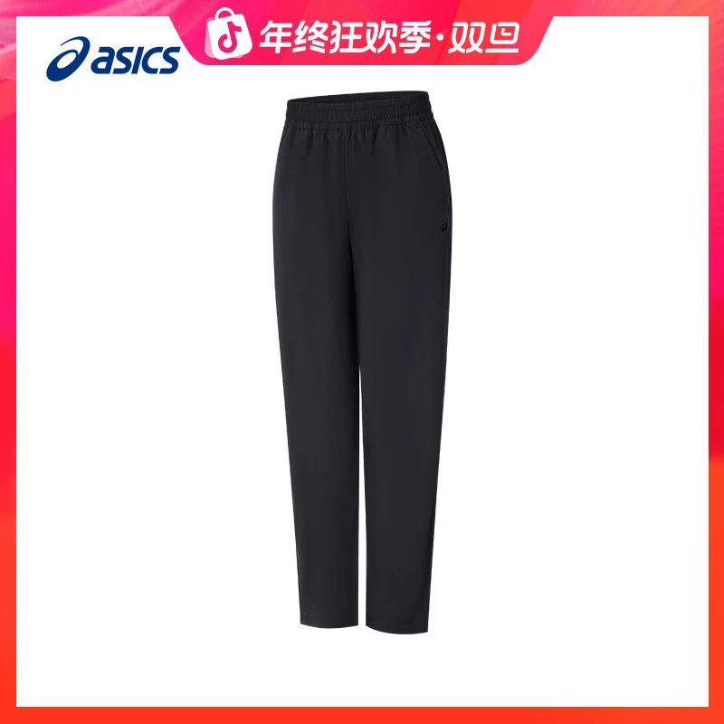 新年战袍ASICS亚瑟士女子运动长裤梭织透气舒适松紧系带跑步长裤