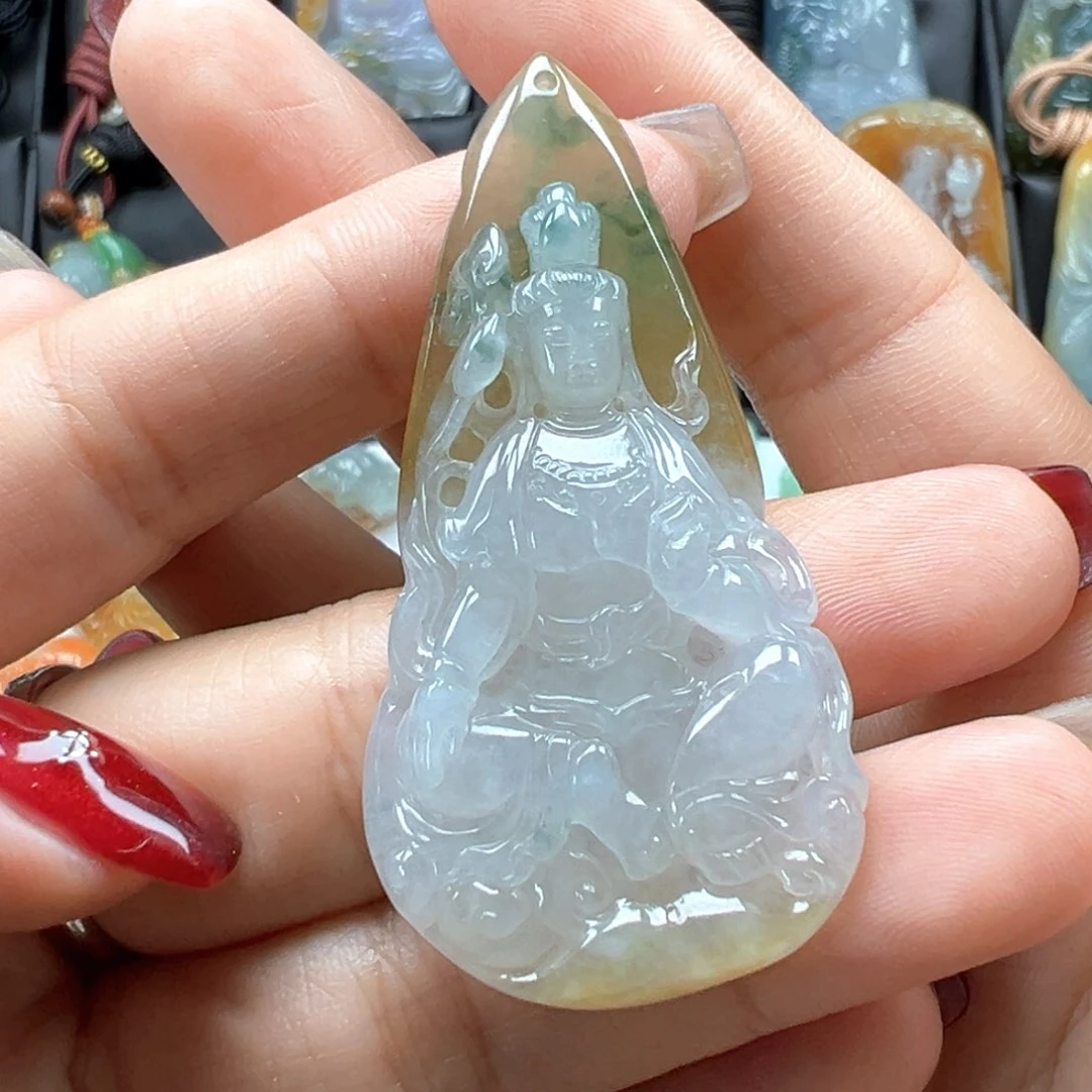 翡翠颈饰18K金镶嵌晴*?观音