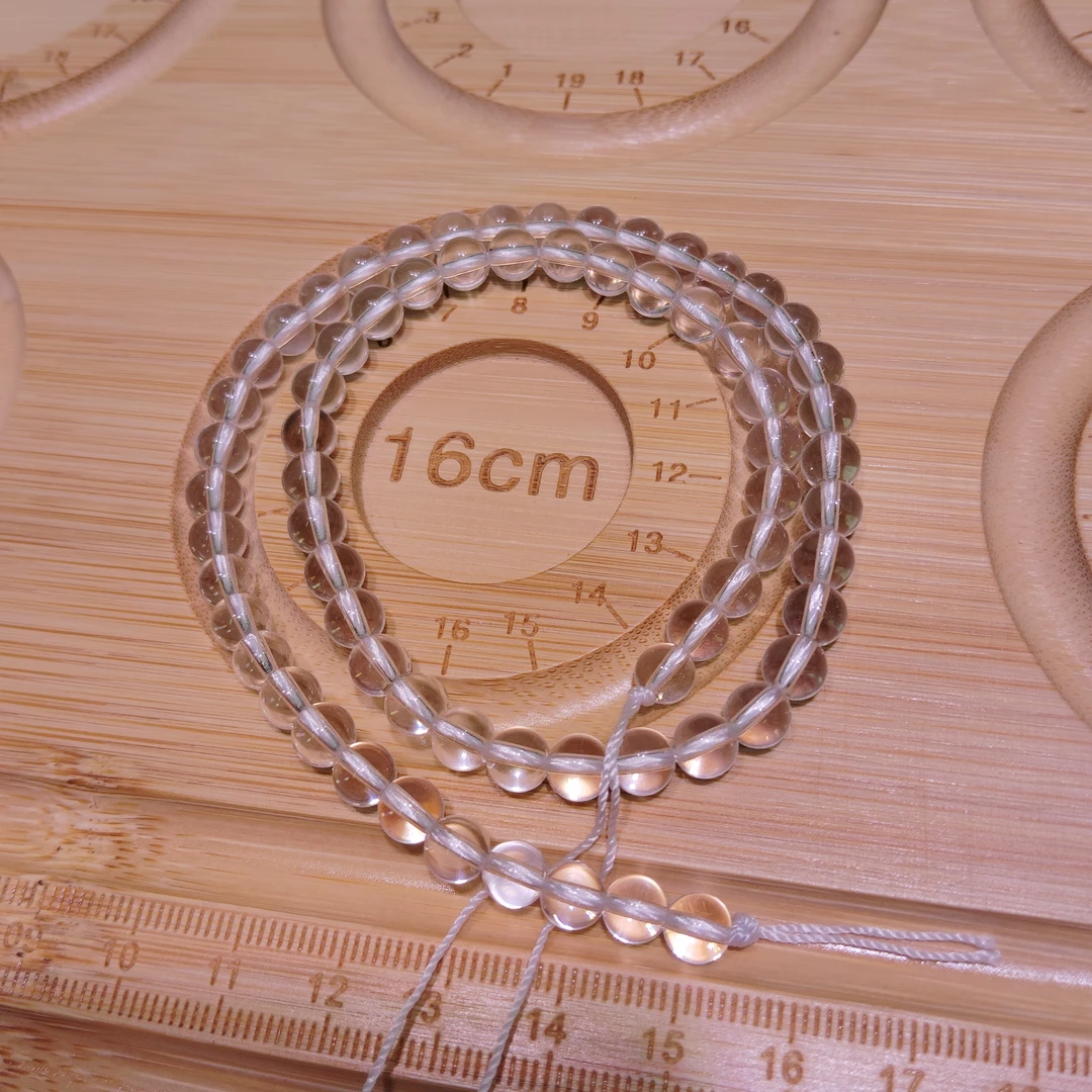 天然白水晶6mm108颗三圈