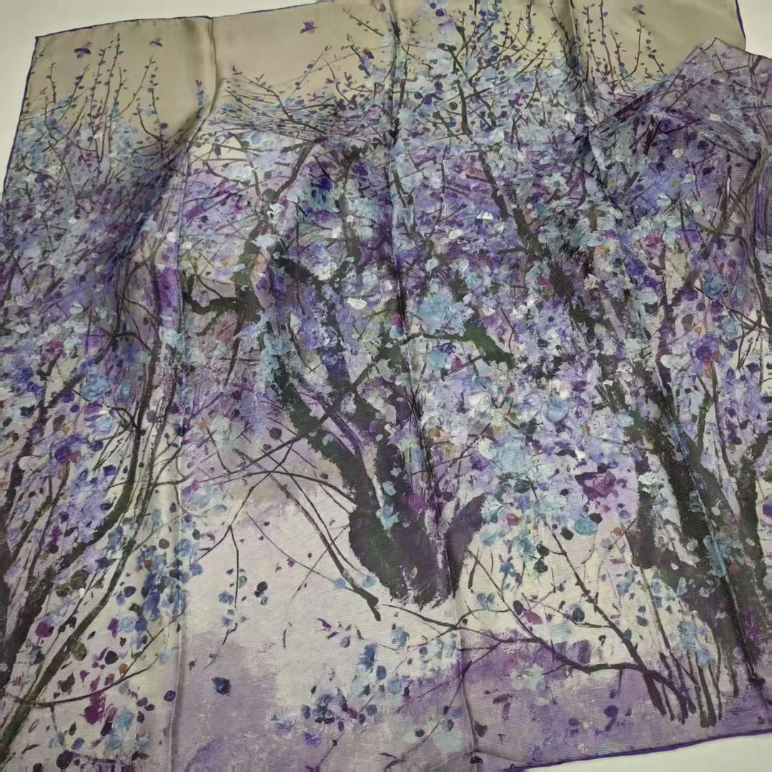 【110二经西丽纱方巾-XLS-110-C-9793】双面106cm桑蚕丝西丽纱纱巾