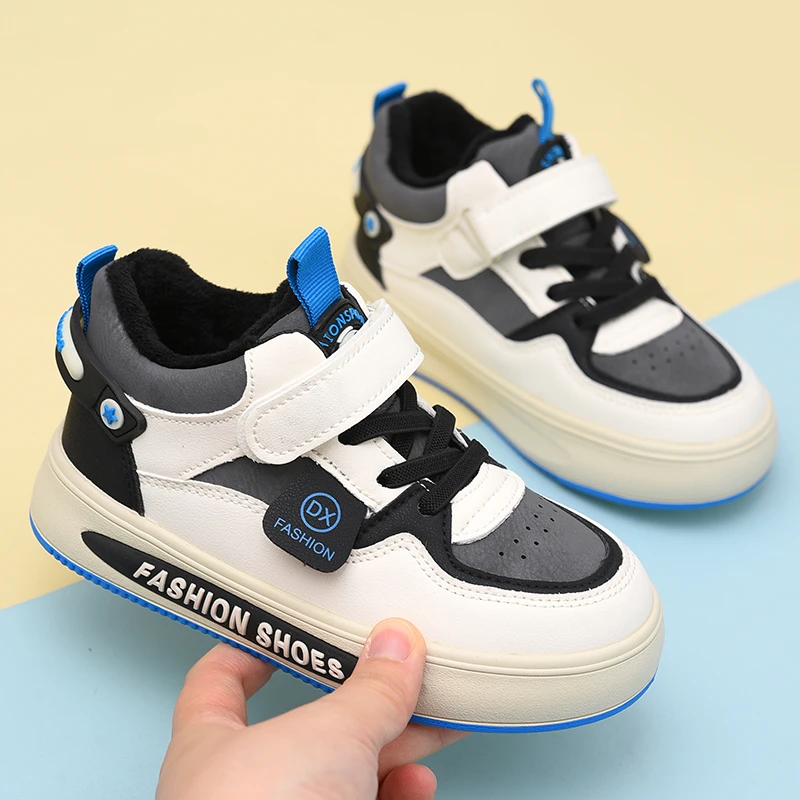 儿童棉鞋舒适潮流板鞋休闲鞋2026春秋季新款加绒厚底男款防滑童鞋