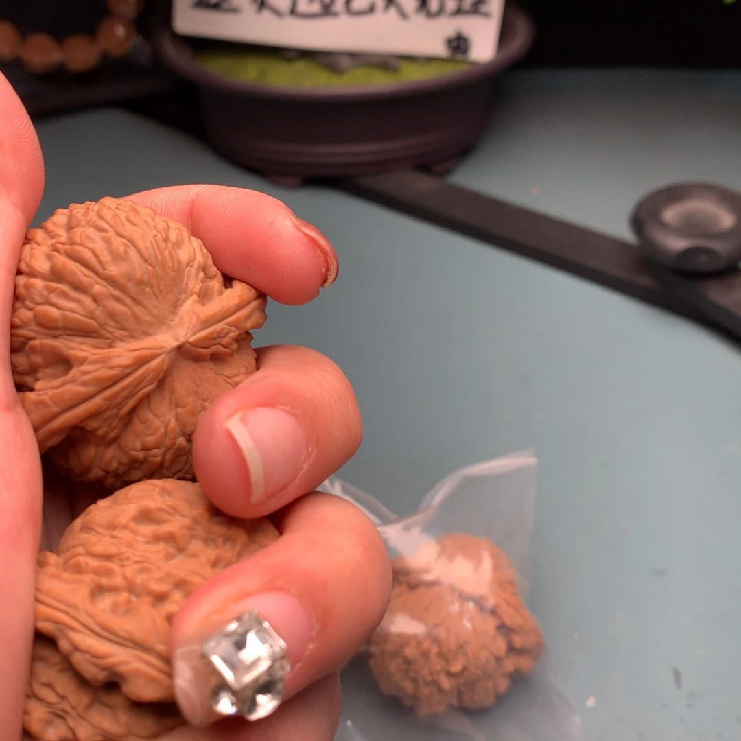 文玩核桃把件全品白狮子4445