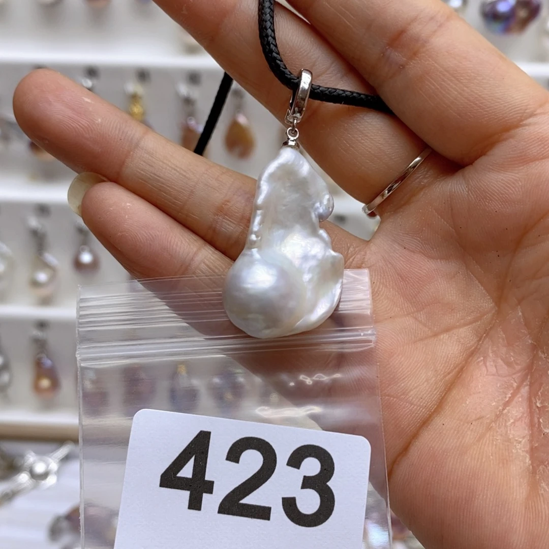 淡水珍珠颈饰银S925镶嵌423