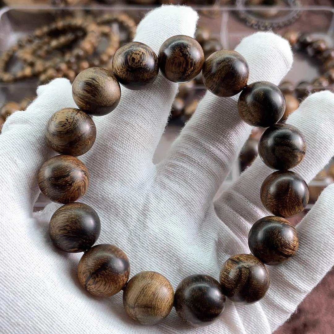 沉香手串静*菩萨棋虎斑留疤