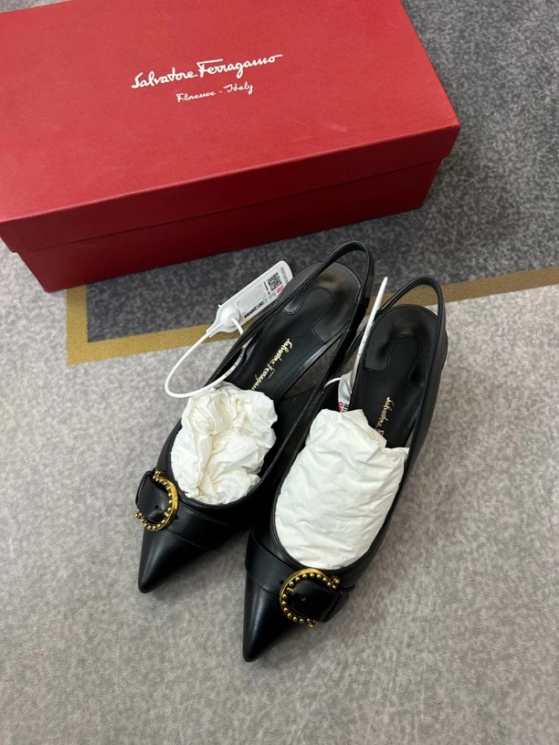99新 FERRAGAMO/菲拉格慕 菲拉格慕黑色高跟鞋99新三六半码