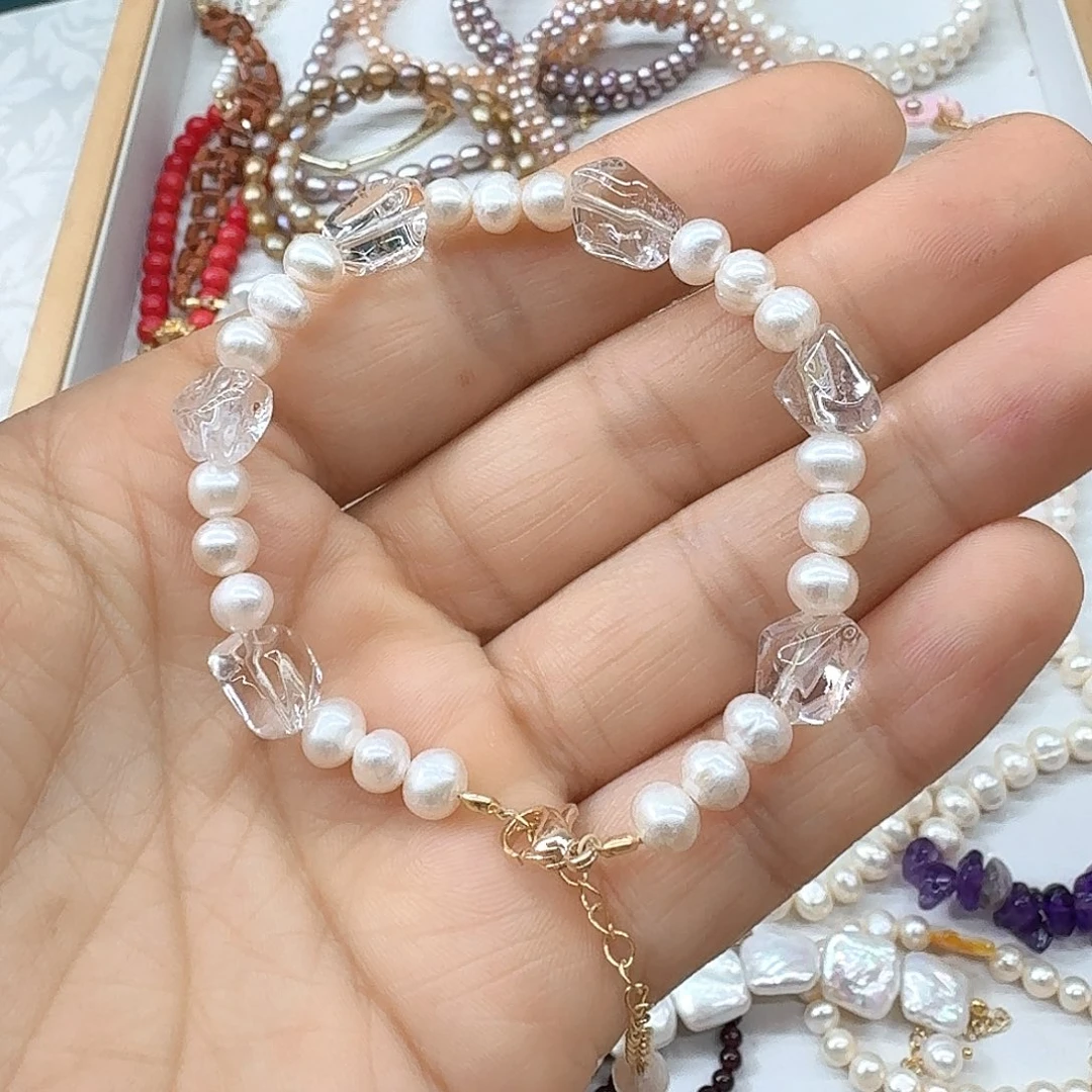 淡水珍珠手链银S925镶嵌