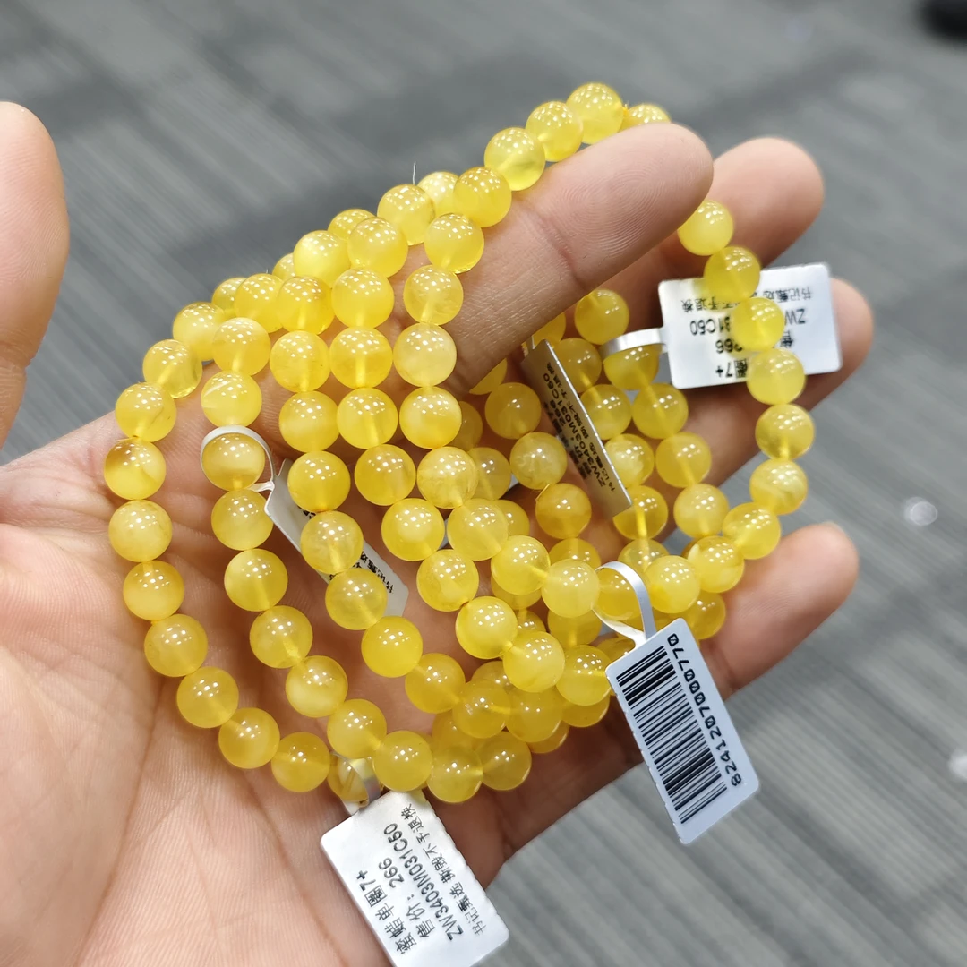 【书记甄选】天然蜜蜡单圈手链 多样性发一件 约7mm ZW3403