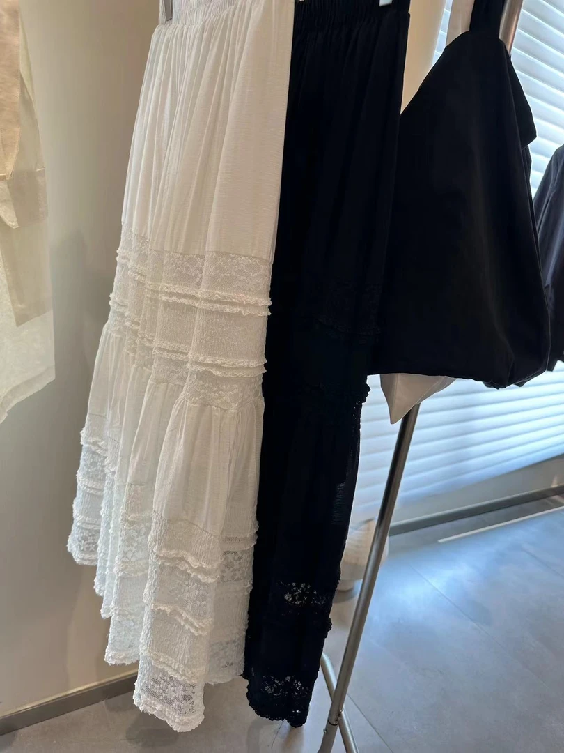 东大门代购MY拼接布蕾丝半身裙NO退340