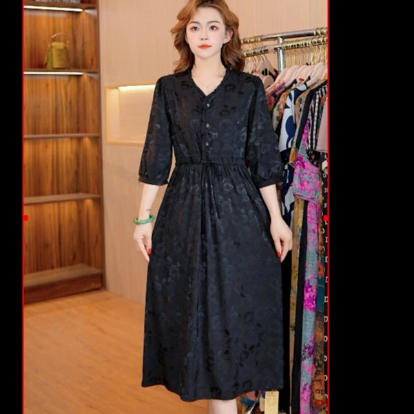 6696-27（黑色）新款舒适时尚连衣裙