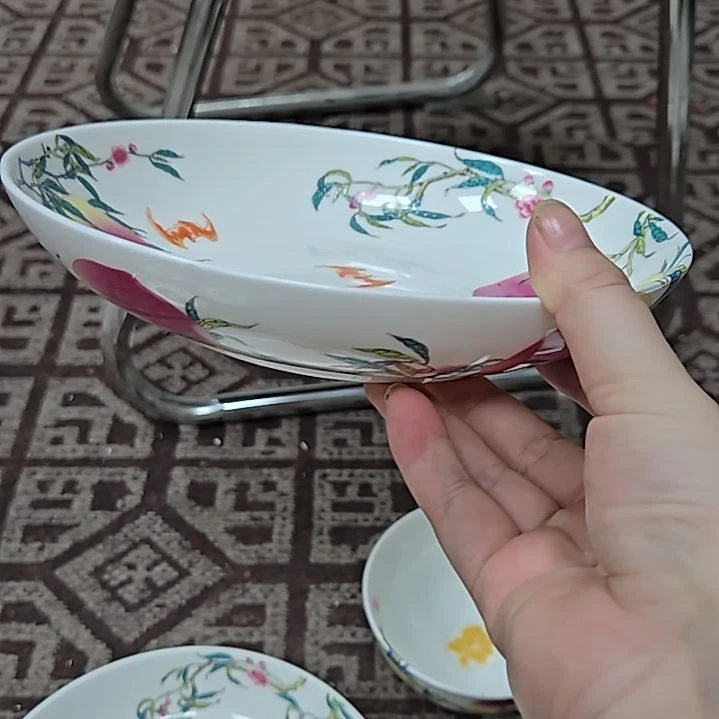 瓷片微瑕珐琅彩8寸4个深盘6666666