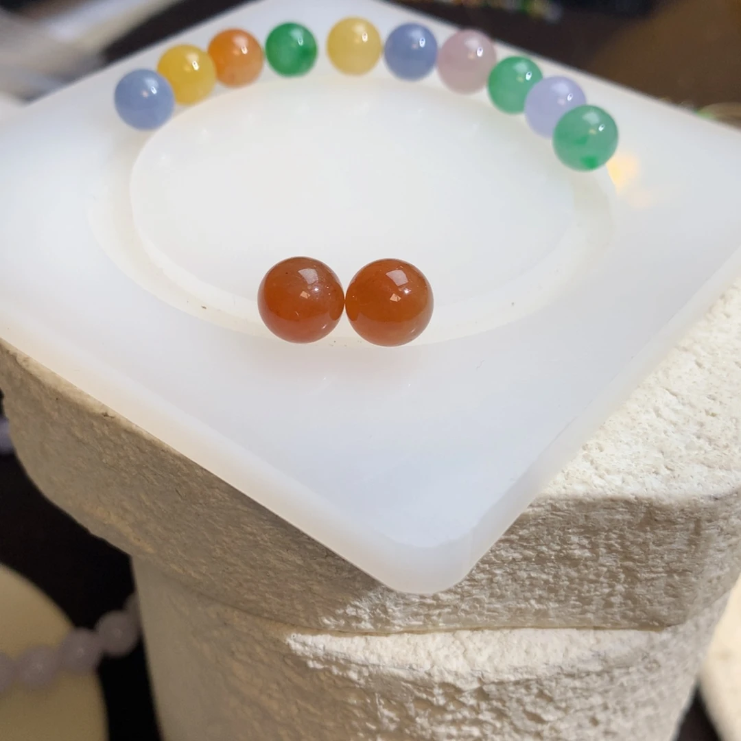 翡翠散珠冰红翡单珠