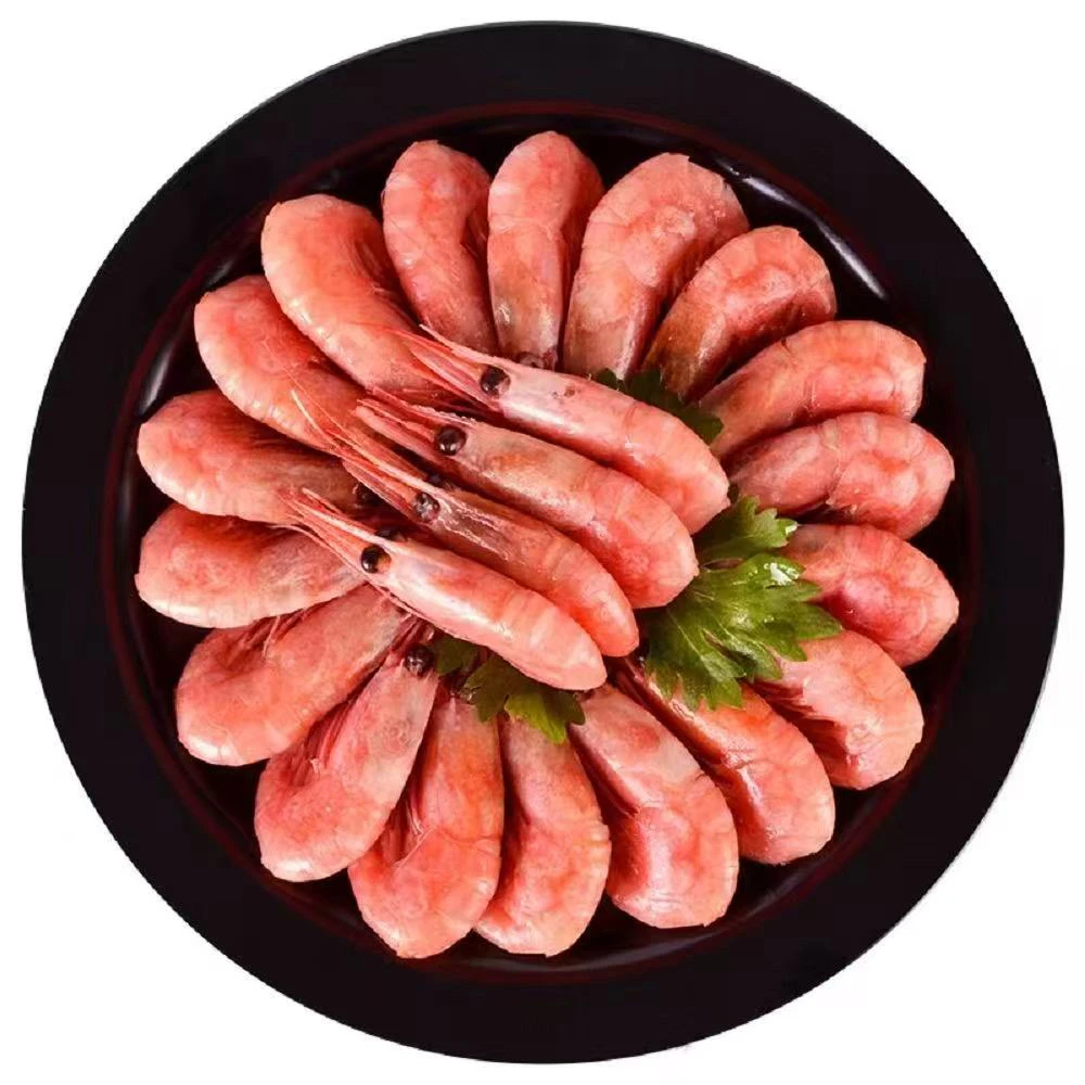 北极甜虾，120+规格，净重3斤，无黑头，2025熟冻新鲜冰虾