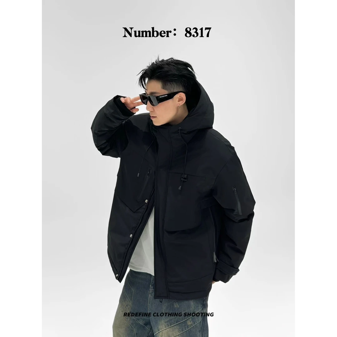 727-8317冬季御寒保暖男士百搭时尚运动潮流帅气短款修身棉外套