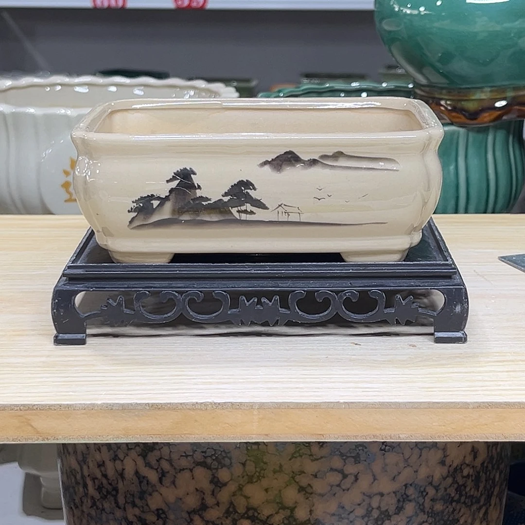 陶瓷绿植多肉微瑕花盆口径15*9*6
