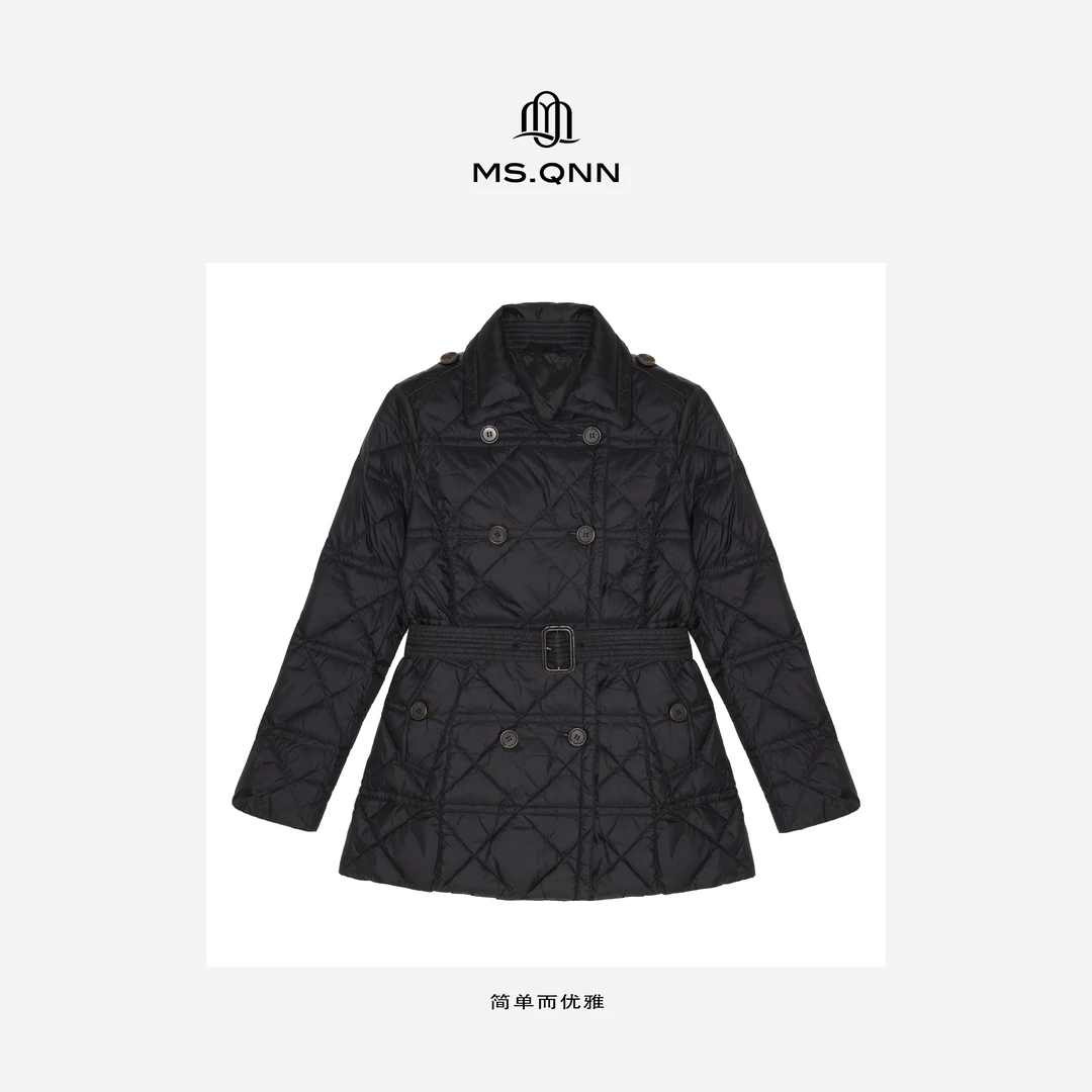 Ms.Qnn“宝丽” 秋冬爆款白鸭绒高档菱格新款羽绒服 35C633 Q姐