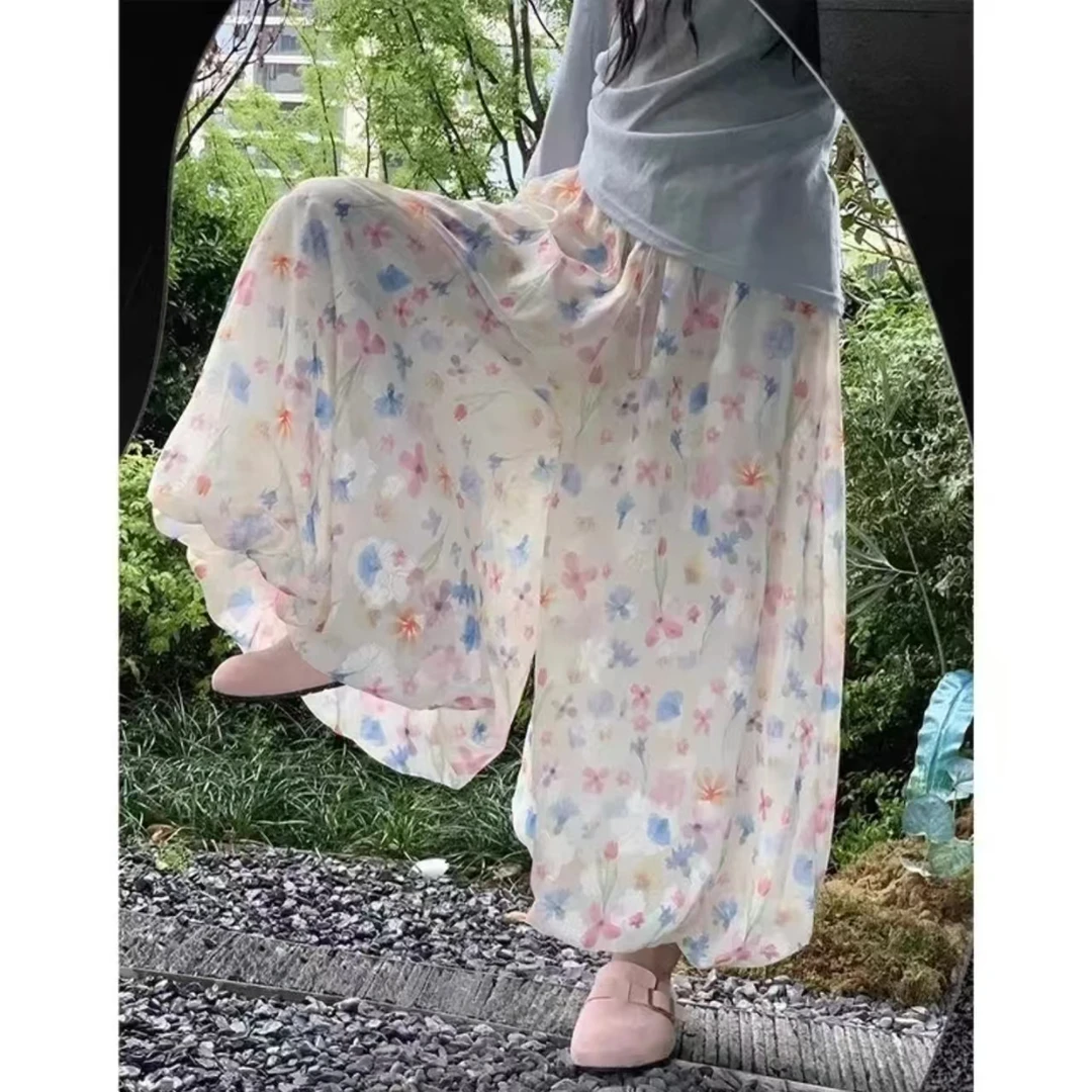 【原版+运补6-8】甜美彩色碎花花苞裙裤女夏阔腿温柔休闲蓬蓬裤裙