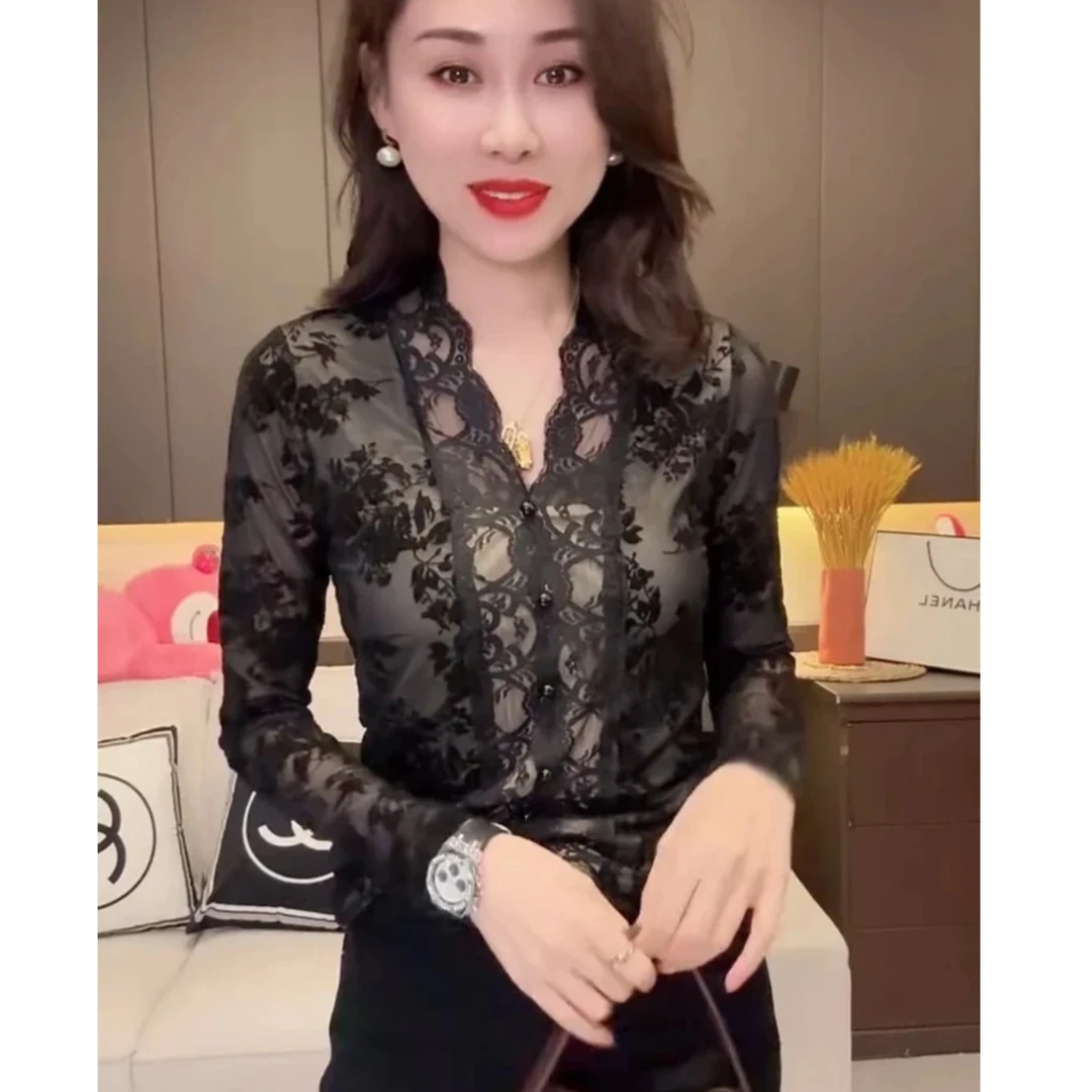 秋冬蕾丝打底衫气质女人味百搭时尚优雅显瘦