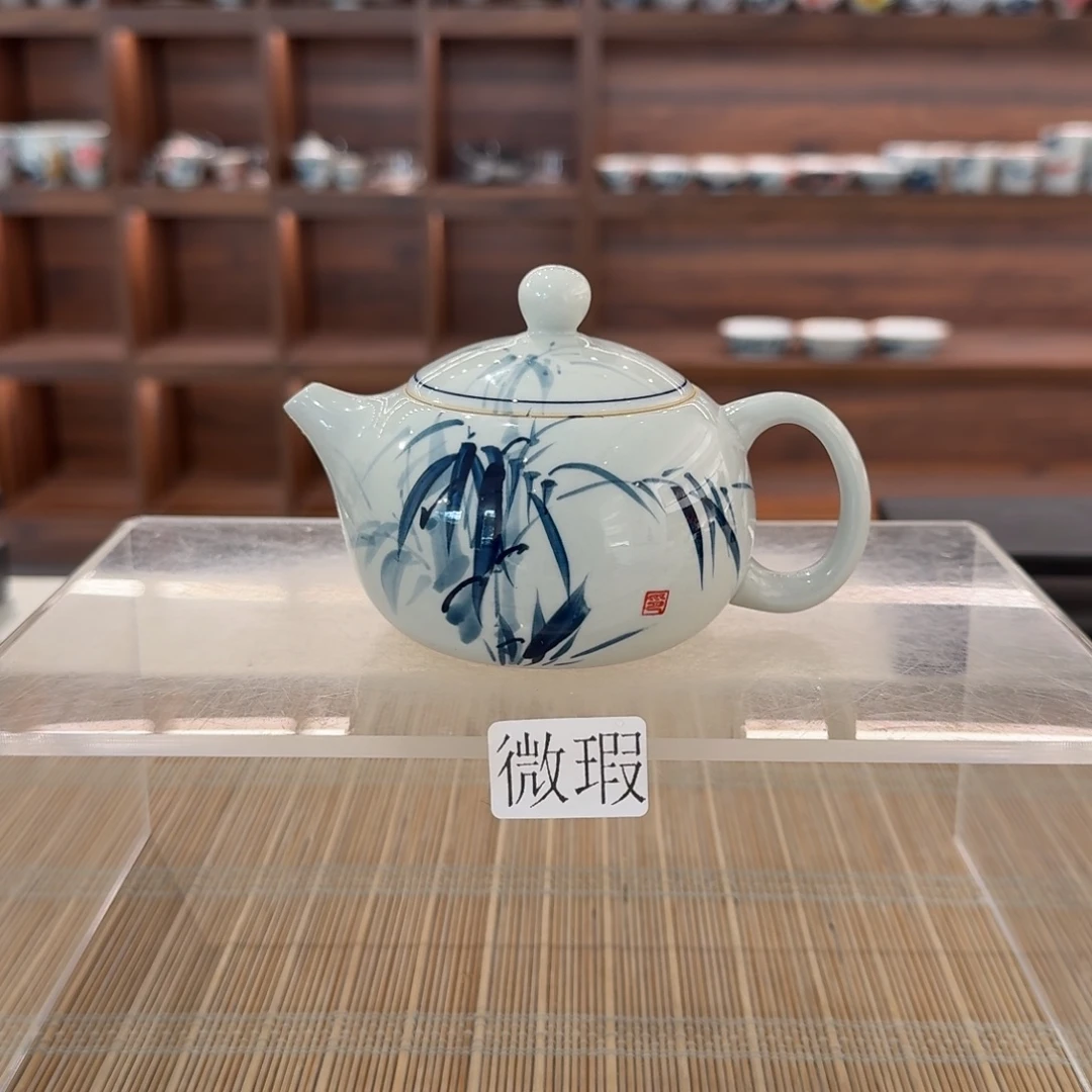 釉下手绘茶具微瑕