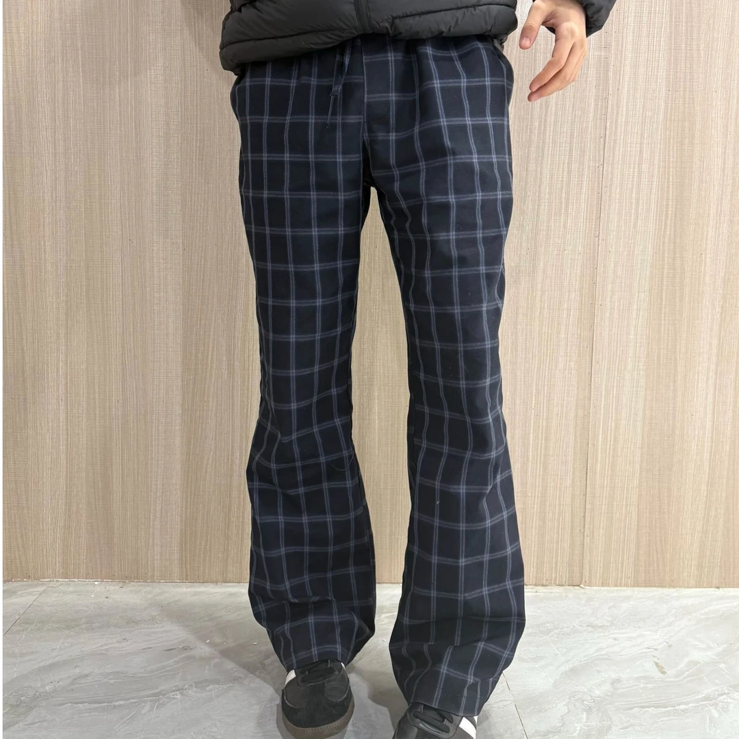 何以至此 25SS四季直筒微喇格子裤阔腿裤日常休闲居家学生通勤